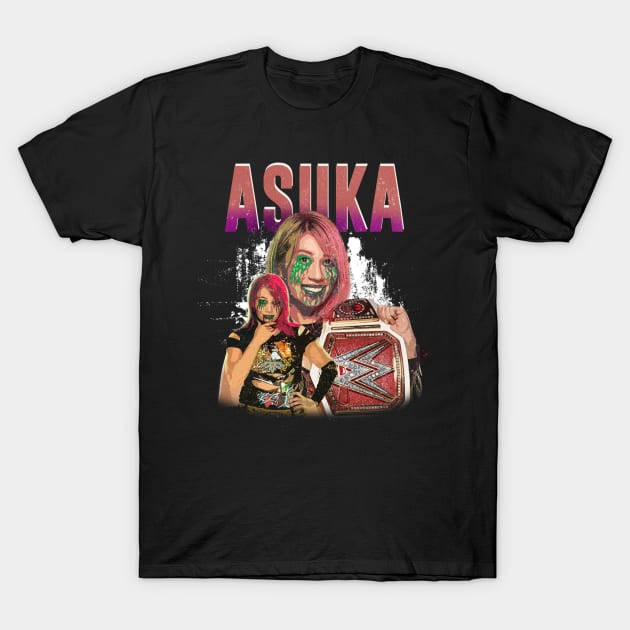 asuka wwe vintage women wrestling T-Shirt by Dami BlackTint